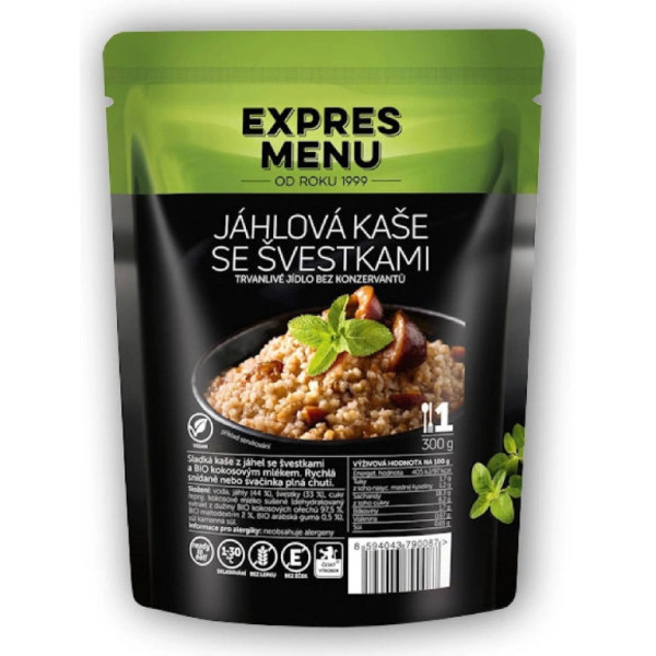 Expres Menu Jáhlová kaše se švestkami - 1 porce - 300g