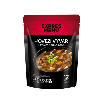 Expres Menu Hovězí vývar s masem a zeleninou - 2 porce - 600g