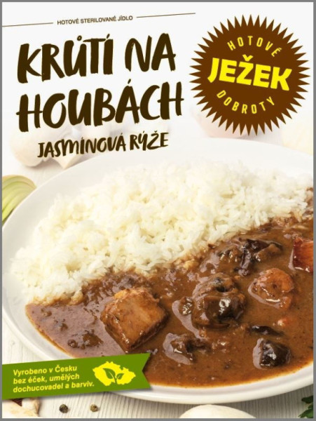 Ježek dobroty- Krůtí na houbách s jasmínovou rýží - 1 porce - 450g