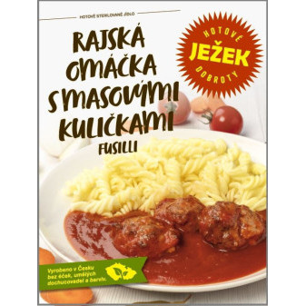 Ježek dobroty- Rajská omáčka s masovými kuličkami a fusilli - 1 porce - 450g