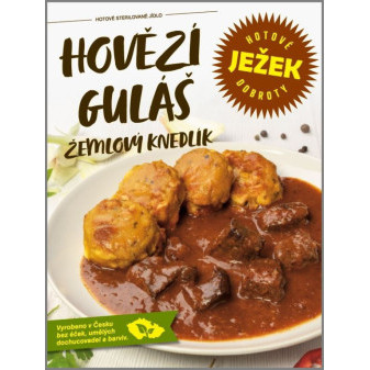 Ježek dobroty- Hovězí guláš s žemlovým knedlíkem - 1 porce - 450g